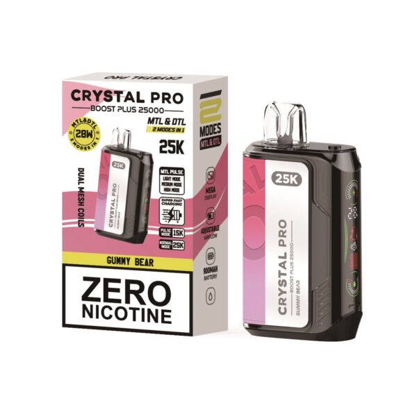 CRYSTAL PRO BOOST PLUS 25K DISPOSABLE VAPE KIT 0MG - Image 9