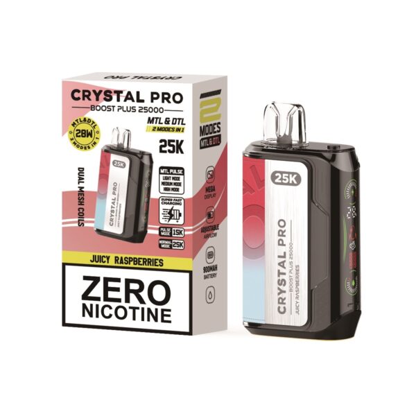 CRYSTAL PRO BOOST PLUS 25K DISPOSABLE VAPE KIT 0MG - Image 11