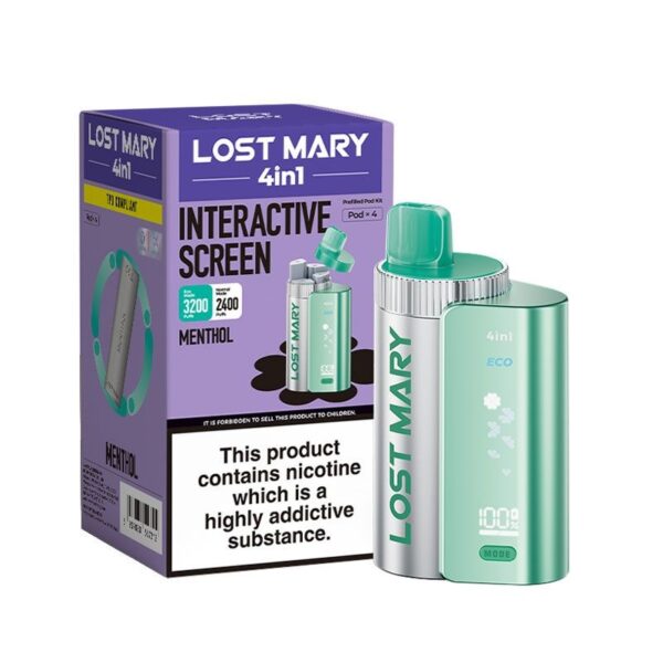 LOST MARY 4 IN 1 ECO 3200 PREFILLED POD VAPE KIT 20MG - Image 10