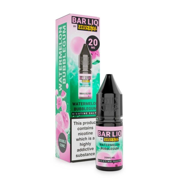 WATERMELON BUBBLEGUM 10ML NIC SALT BAR LIQ BY ZEUS JUICE