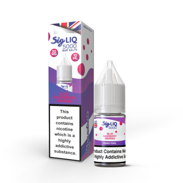 BLUE RASPBERRY BERRIES 10ML SIG LIQ 5000 BAR NIC SALT BY SIGNATURE