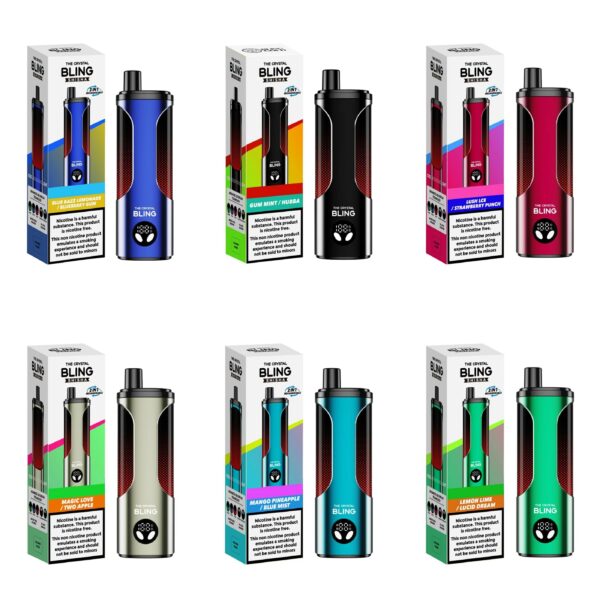 THE CRYSTAL BLING SHISHA 25K PREFILLED POD VAPE KIT 5G HRTP