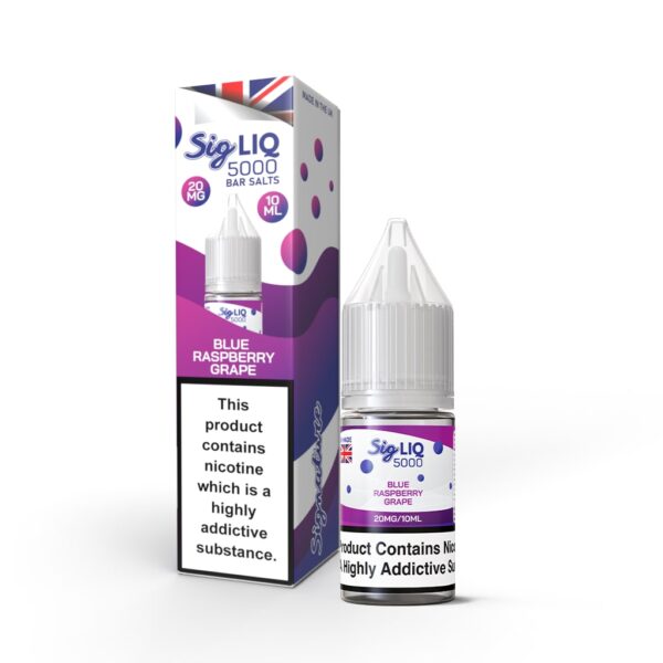 BLUE RASPBERRY GRAPE 10ML SIG LIQ 5000 BAR NIC SALT BY SIGNATURE