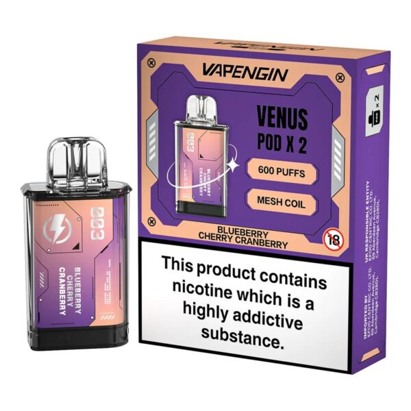 VAPENGIN VENUS 600 PREFILLED VAPE PODS 20MG (2 PACK) - Image 3