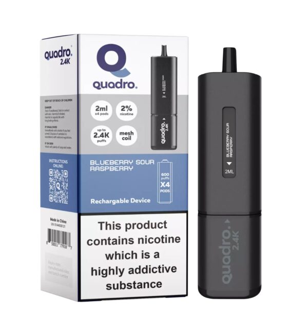 QUADRO 4 IN 1 2.4K PREFILLED POD VAPE KIT 20MG - Image 10