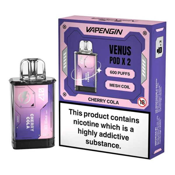 VAPENGIN VENUS 600 PREFILLED VAPE PODS 20MG (2 PACK) - Image 4