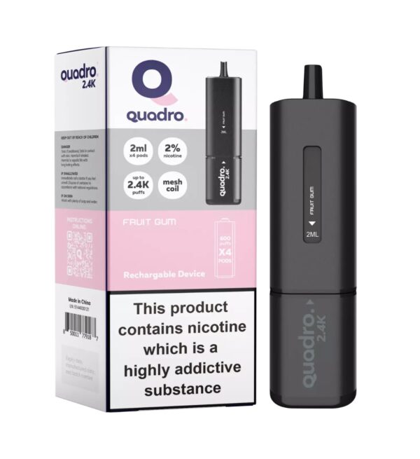 QUADRO 4 IN 1 2.4K PREFILLED POD VAPE KIT 20MG - Image 6