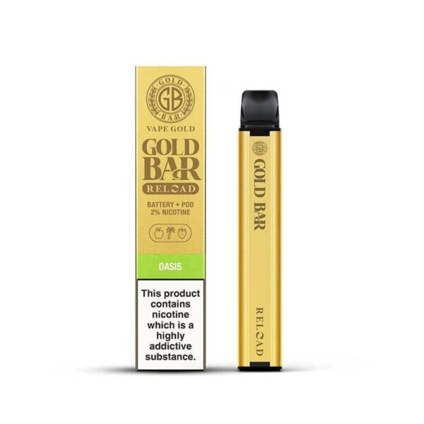 GOLD BAR RELOAD 600 PREFILLED POD VAPE KIT 20MG - Image 6