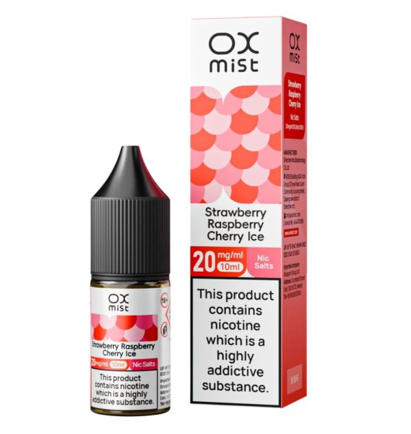 STRAWBERRY RASPBERRY CHERRY ICE 10ML NIC SALT OX MIST