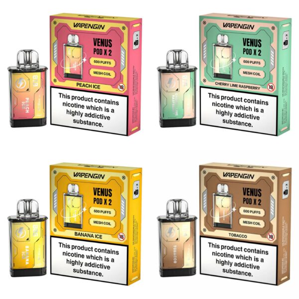VAPENGIN VENUS 600 PREFILLED VAPE PODS 20MG (2 PACK)