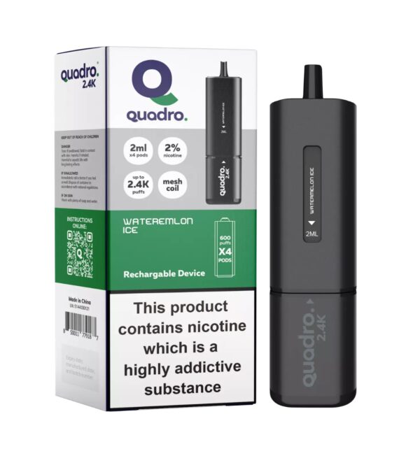 QUADRO 4 IN 1 2.4K PREFILLED POD VAPE KIT 20MG - Image 2