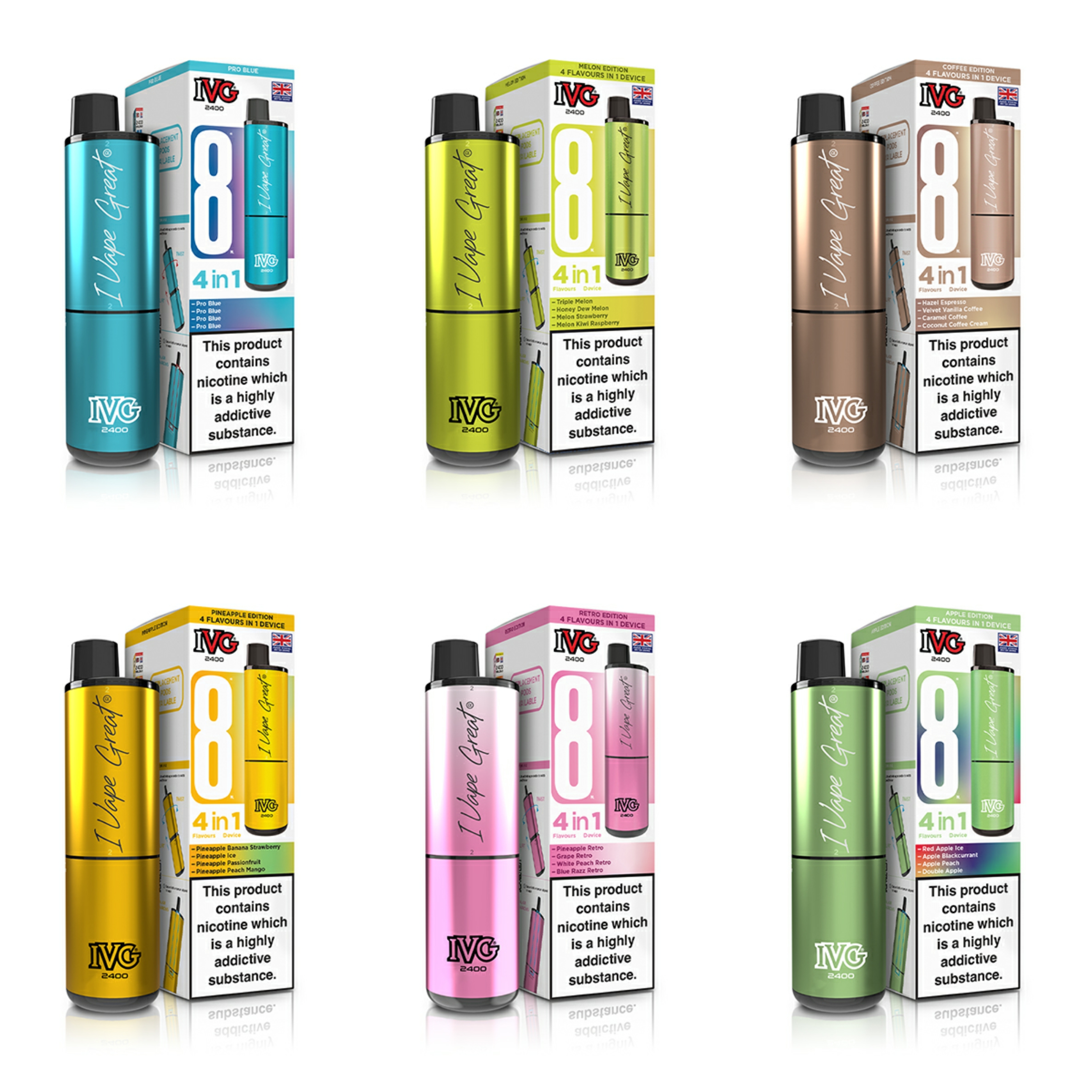 IVG 2400 4 in 1 prefilled pod vape kit