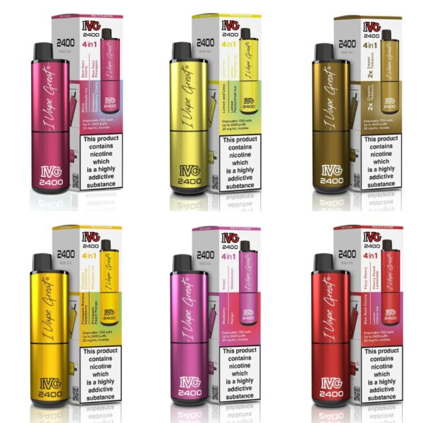 IVG 2400 RECHARGEABLE PREFILLED POD VAPE KIT 20MG