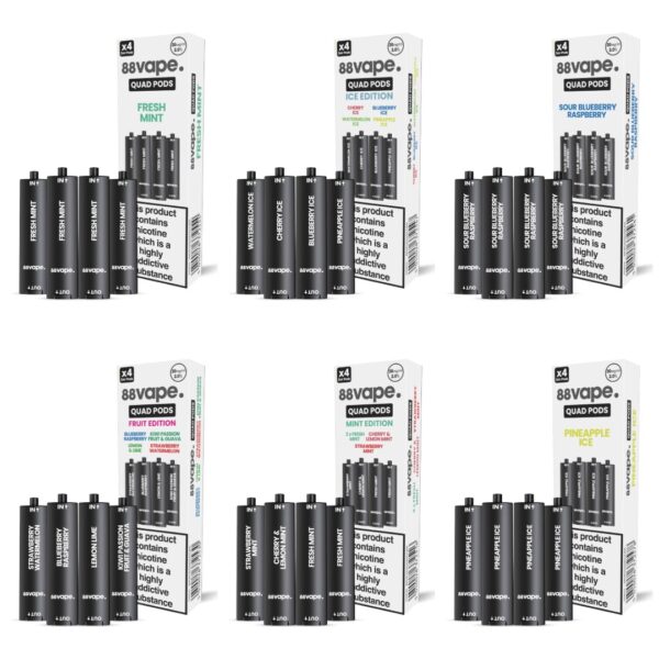 88VAPE QUAD 4 IN 1 PREFILLED VAPE PODS 20MG (4 PACK)
