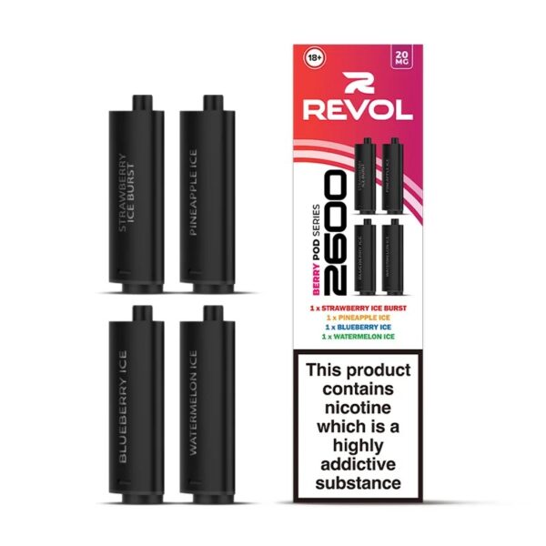 REVOL 2600 4 IN 1 PREFILLED VAPE PODS 20MG (4 PACK) - Image 2