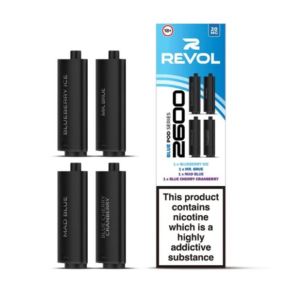 REVOL 2600 4 IN 1 PREFILLED VAPE PODS 20MG (4 PACK) - Image 3