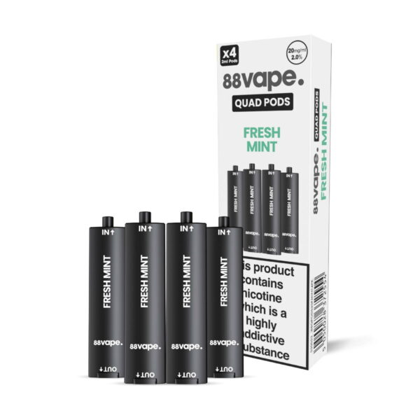 88VAPE QUAD 4 IN 1 PREFILLED VAPE PODS 20MG (4 PACK) - Image 2