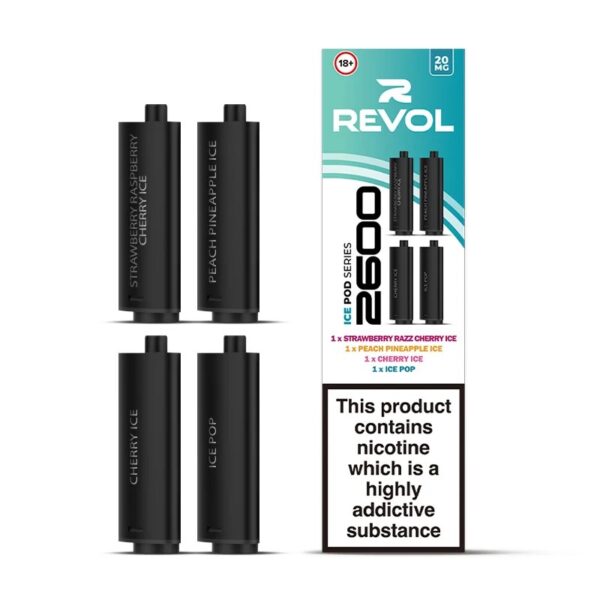 REVOL 2600 4 IN 1 PREFILLED VAPE PODS 20MG (4 PACK) - Image 8
