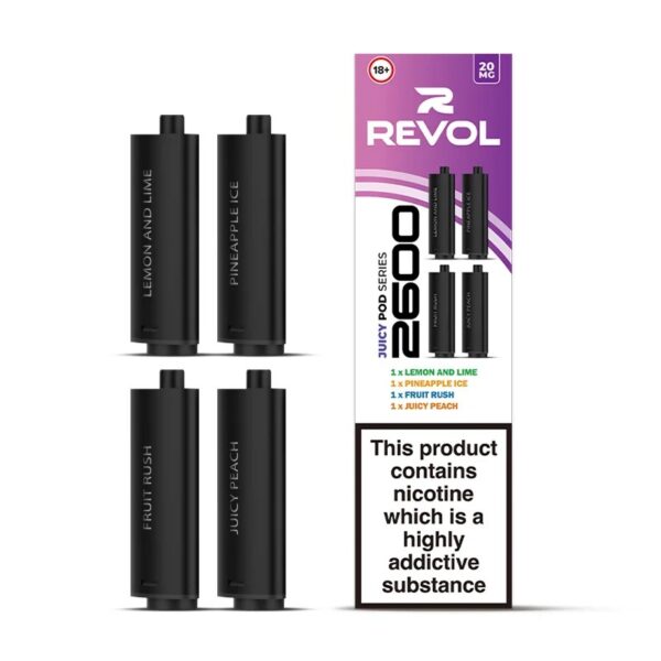 REVOL 2600 4 IN 1 PREFILLED VAPE PODS 20MG (4 PACK) - Image 9