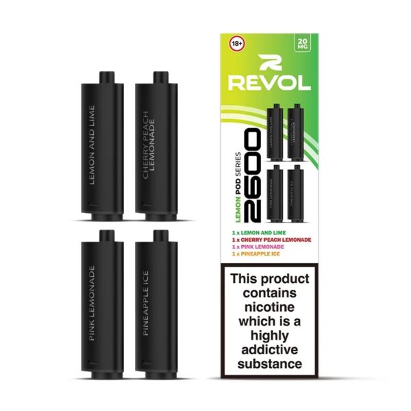 REVOL 2600 4 IN 1 PREFILLED VAPE PODS 20MG (4 PACK) - Image 11