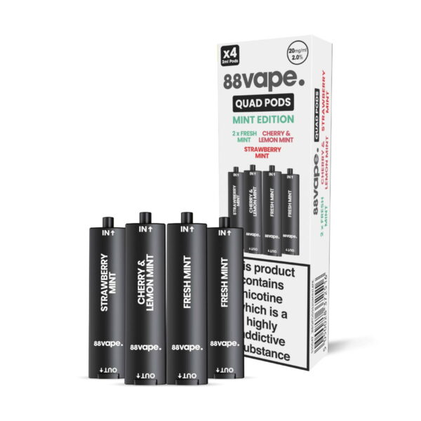 88VAPE QUAD 4 IN 1 PREFILLED VAPE PODS 20MG (4 PACK) - Image 5