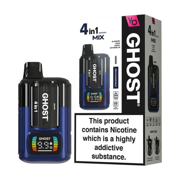 VAPES BARS GHOST 4 IN 1 PREFILLED POD VAPE KIT 20MG - Image 16