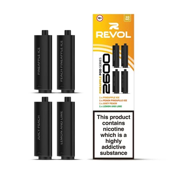 REVOL 2600 4 IN 1 PREFILLED VAPE PODS 20MG (4 PACK) - Image 14