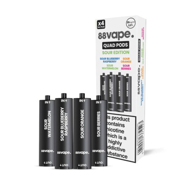 88VAPE QUAD 4 IN 1 PREFILLED VAPE PODS 20MG (4 PACK) - Image 8