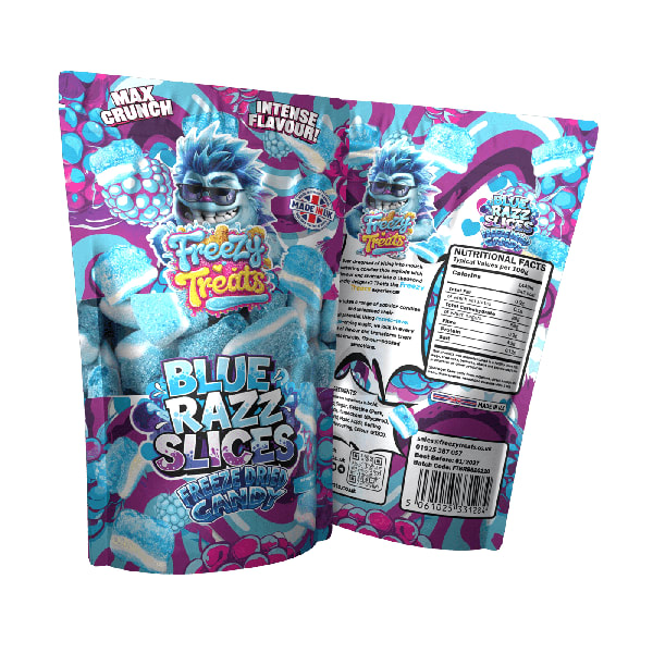 BLUE RAZZ SLICES FREEZE DRIED CANDY SWEETS FREEZY TREATS - Image 2