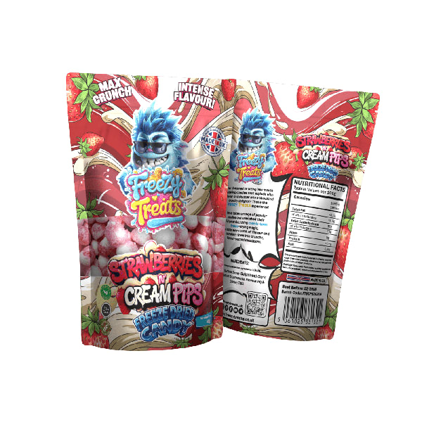 STRAWBERRY CREAM PIPS FREEZE DRIED CANDY SWEETS FREEZY TREATS - Image 2