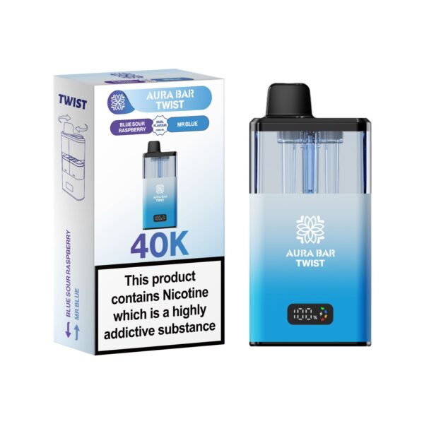 AURA BAR TWIST 40K PREFILLED POD VAPE KIT BY CRYSTAL PRIME 20MG - Image 2