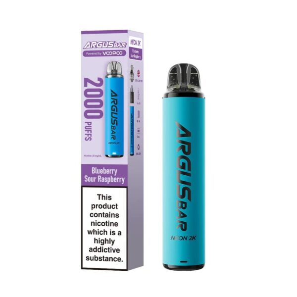 VOOPOO ARGUS BAR NEON 2K PREFILLED POD VAPE KIT 20MG - Image 4