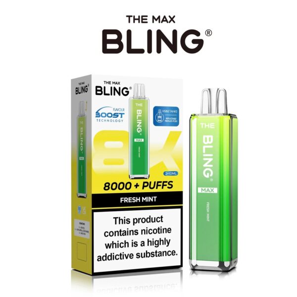 THE CRYSTAL BLING MAX 8000 PREFILLED POD VAPE KIT 20MG - Image 34
