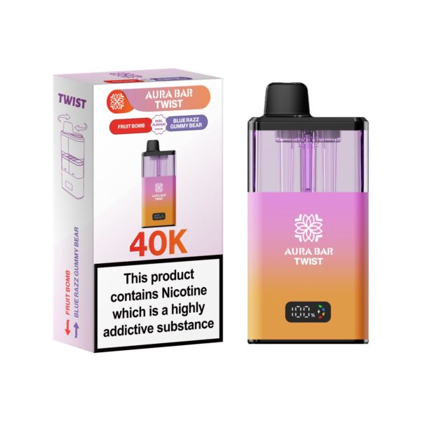 AURA BAR TWIST 40K PREFILLED POD VAPE KIT BY CRYSTAL PRIME 20MG - Image 12