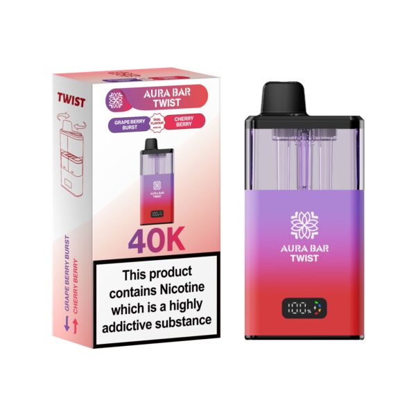AURA BAR TWIST 40K PREFILLED POD VAPE KIT BY CRYSTAL PRIME 20MG - Image 14