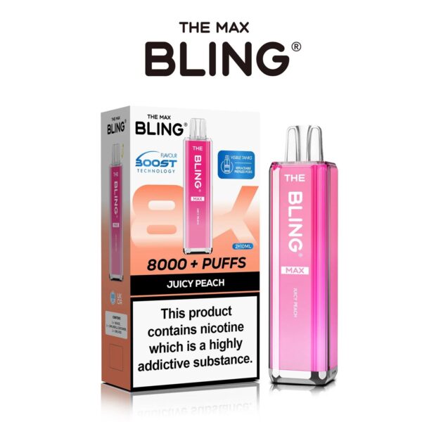 THE CRYSTAL BLING MAX 8000 PREFILLED POD VAPE KIT 20MG - Image 2