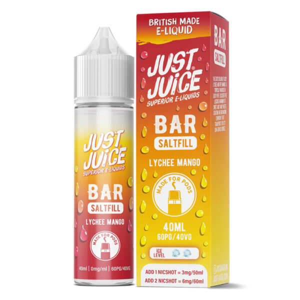 LYCHEE MANGO BAR SALTFILL 40ML E LIQUID JUST JUICE