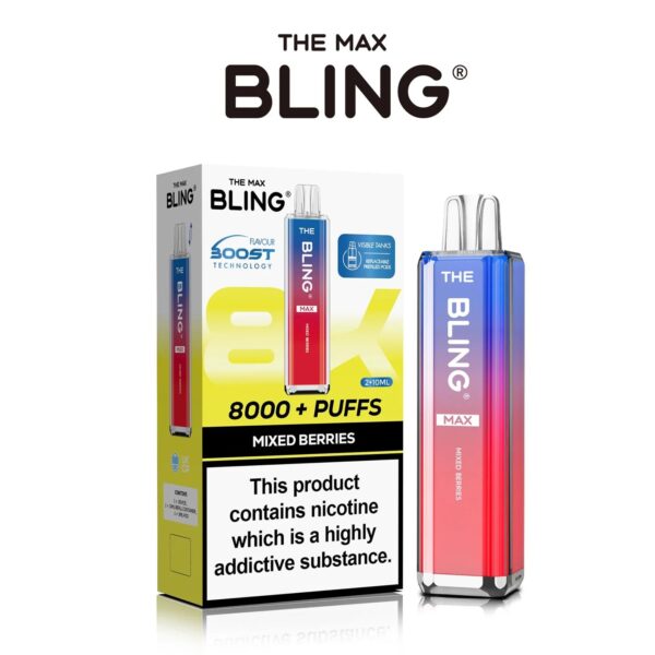 THE CRYSTAL BLING MAX 8000 PREFILLED POD VAPE KIT 20MG - Image 6