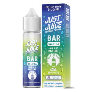 SOUR BLUE RAZZ LIME BAR SALTFILL 40ML E LIQUID JUST JUICE