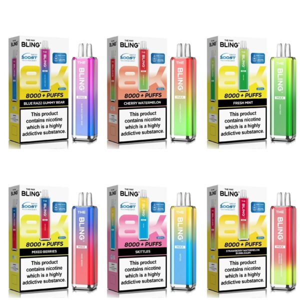 THE CRYSTAL BLING MAX 8000 PREFILLED POD VAPE KIT 20MG