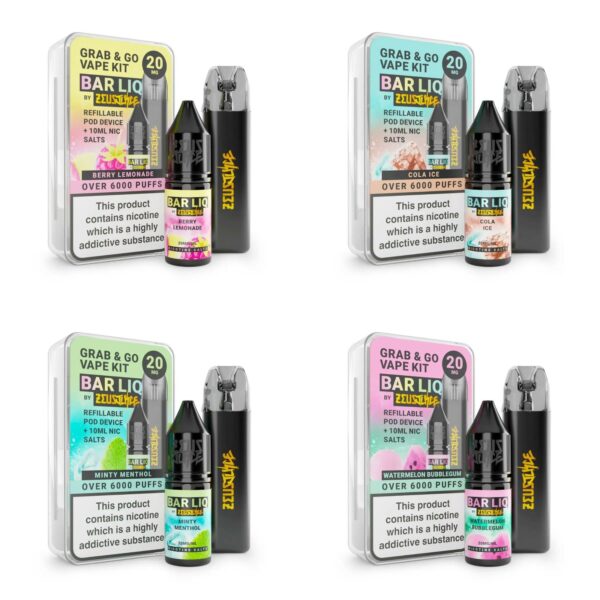 ZEUS JUICE GRAB AND GO STARTER KIT AND BAR LIQ SALT COMBO PACK
