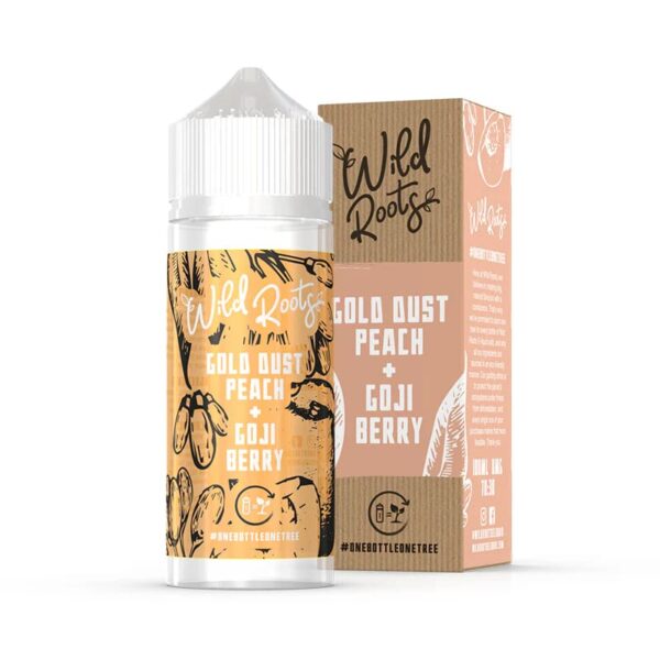 GOLD DUST PEACH & GOJI BERRY 100ML E LIQUID WILD ROOTS