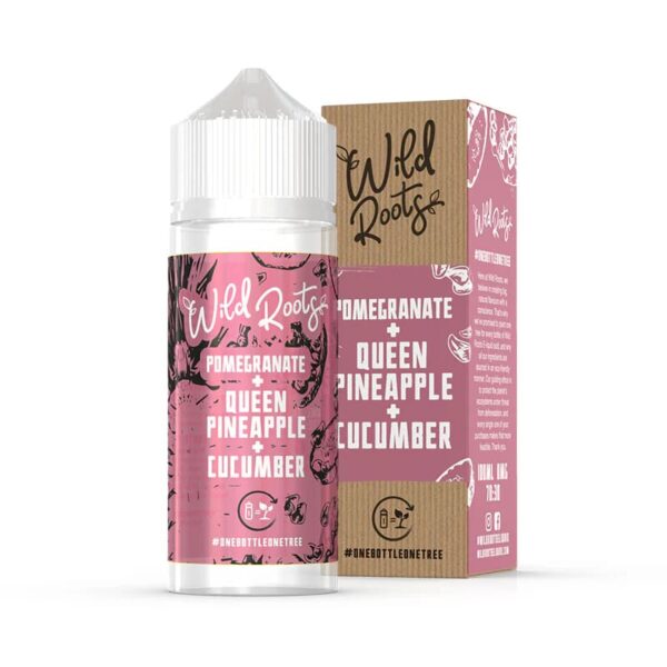 POMEGRANATE, QUEEN PINEAPPLE & CUCUMBER 100ML E LIQUID WILD ROOTS