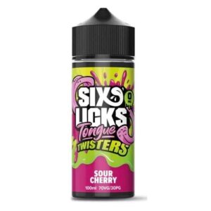 SOUR CHERRY TONGUE TWISTERS 100ML E LIQUID SIX LICKS