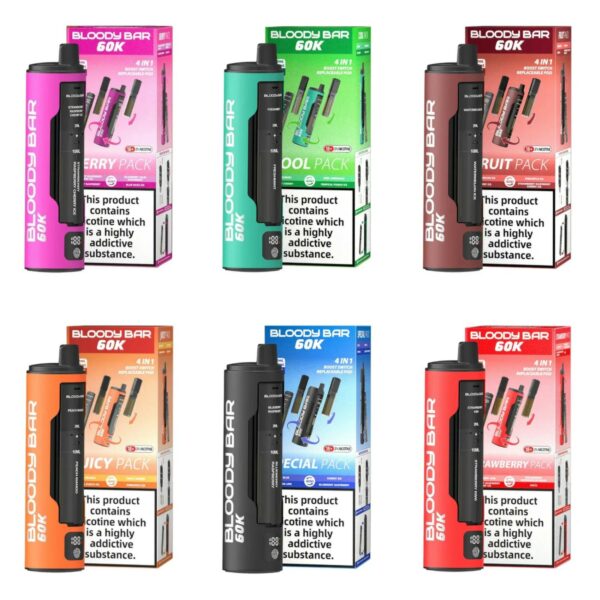 BLOODY BAR 60K 4 IN 1 PREFILLED POD VAPE KIT 20MG