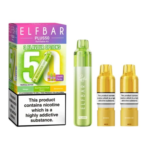 ELF BAR PLUS 50 PREFILLED POD VAPE KIT 20MG - Image 2