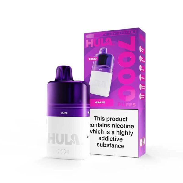 GRAPE HULA 7000 PREFILLED POD VAPE KIT 20MG