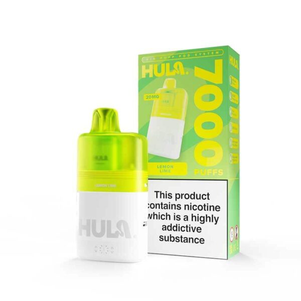 LEMON LIME HULA 7000 PREFILLED POD VAPE KIT 20MG