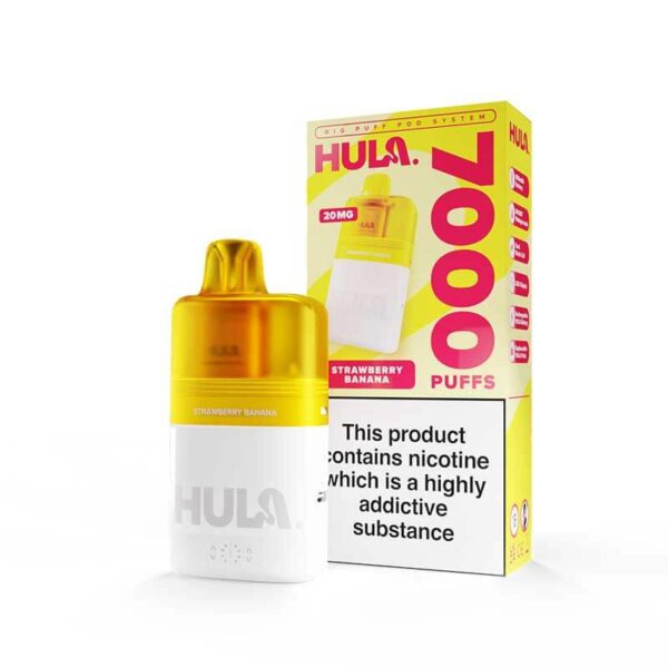 STRAWBERRY BANANA HULA 7000 PREFILLED POD VAPE KIT 20MG