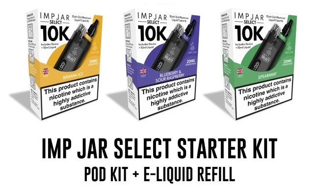 IMP JAR SELECT 10K REFILLABLE POD VAPE KIT + NIC SALT - Image 2